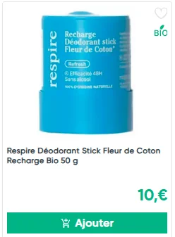 Déodorant Stick Respire Fleur de coton