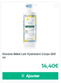 Lait Hydratant Bébé Klorane Corps