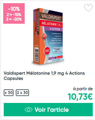 Valdispert Mélatonine 1,9 mg 4 Actions Capsules