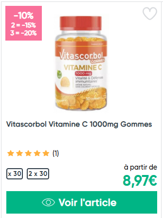 Vitascorbol Vitamine C 1000mg Gommes